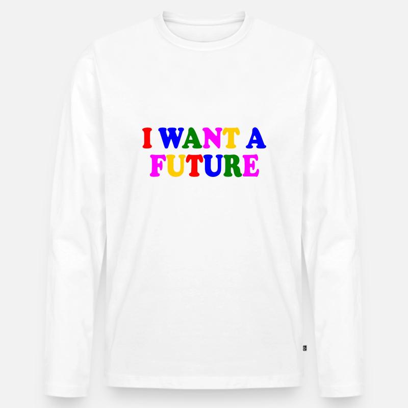 I want a future - Männer Premium Bio Langarmshirt - Weiß