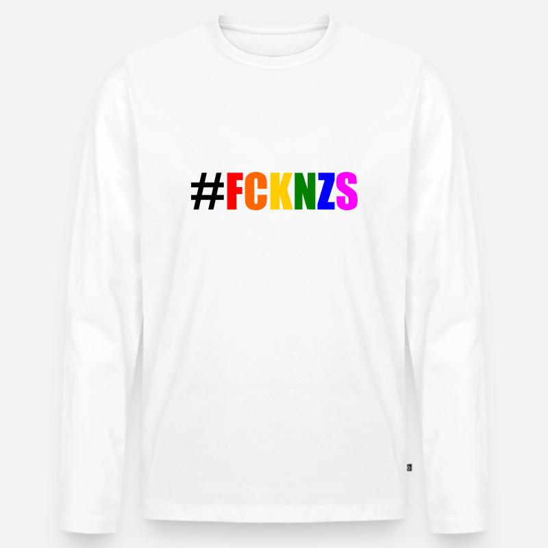 Fck nzs - Männer Premium Bio Langarmshirt - Weiß