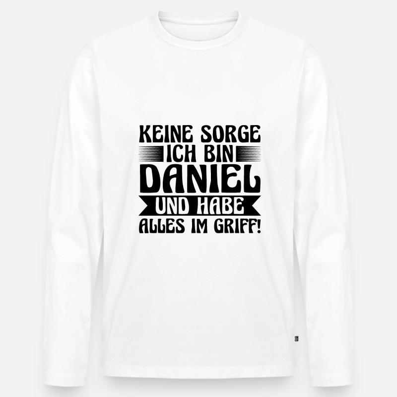 Vorname Daniel - Männer Premium Bio Langarmshirt - Weiß