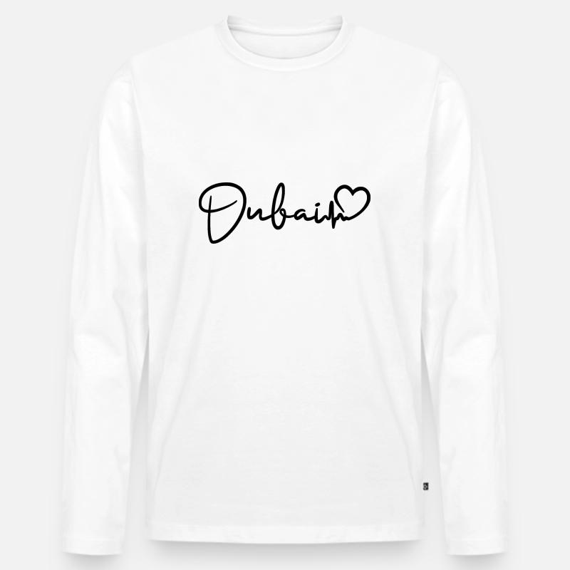 Dubai Herzschlag - Männer Premium Bio Langarmshirt - Weiß