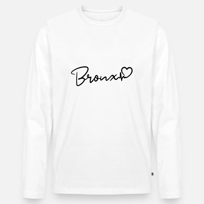 Bronx Herzschlag NYC - Männer Premium Bio Langarmshirt - Weiß