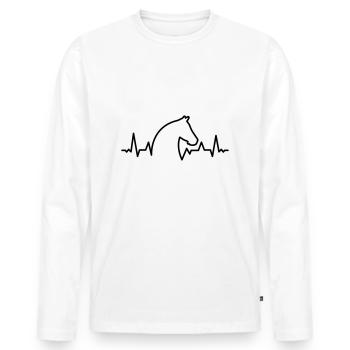 belle conception de chevaux - T-shirt manches longues Premium bio Homme - blanc - Devant - Nico (187cm)