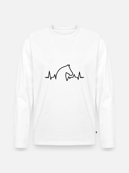 belle conception de chevaux - T-shirt manches longues Premium bio Homme - blanc