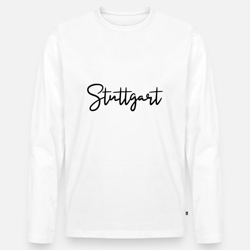 Stuttgart - Männer Premium Bio Langarmshirt - Weiß