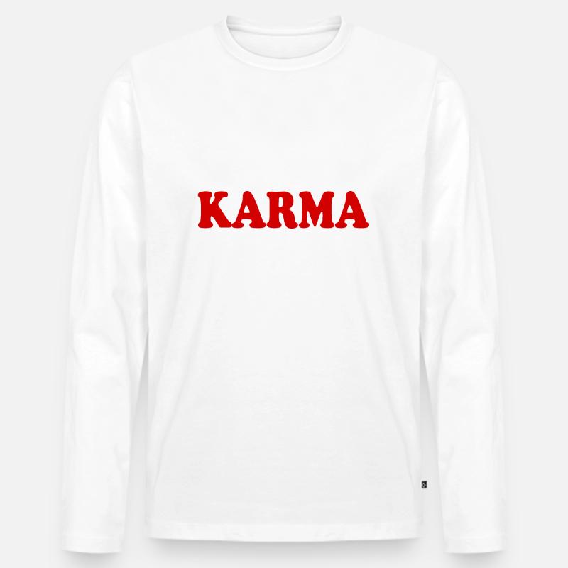 Karma - Männer Premium Bio Langarmshirt - Weiß