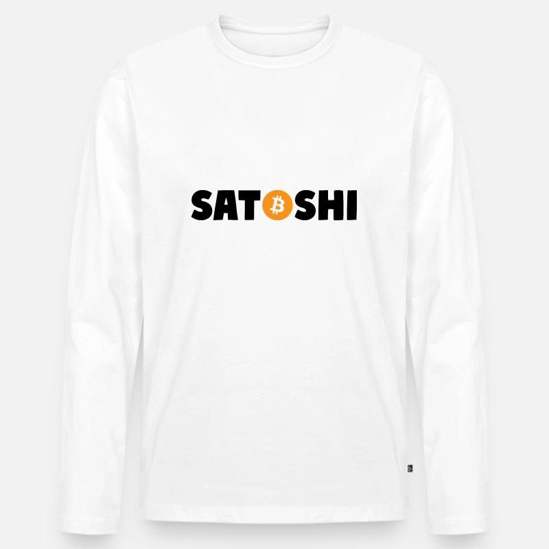 Satoshi Nakamoto Blockchain Bitcoin - Männer Premium Bio Langarmshirt - Weiß