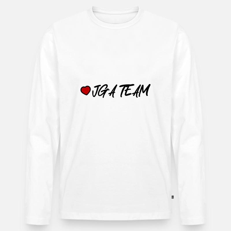 Jga Team Herz Junggesellinnenabschied - Männer Premium Bio Langarmshirt - Weiß