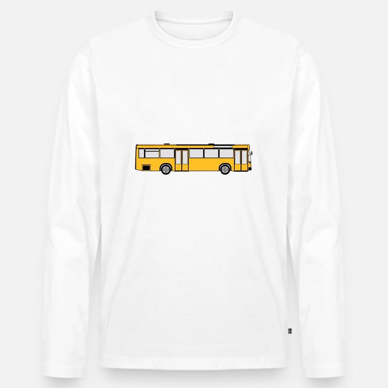 Busfahrer Bus Omnibus Kraftfahrer Schulbus (25) - Männer Premium Bio Langarmshirt - Weiß