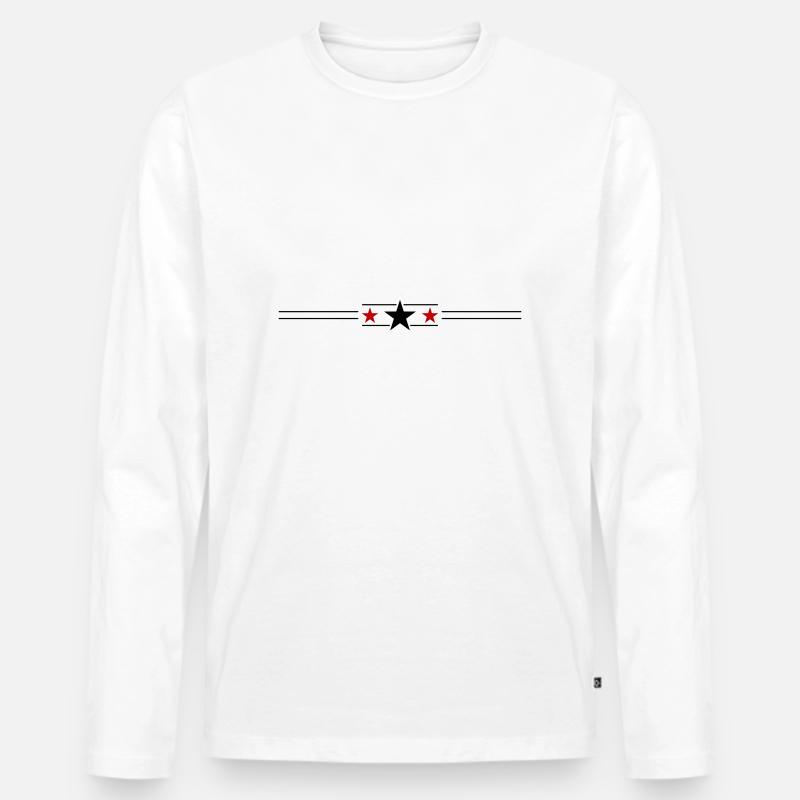 Sterne Linie Symbol Element - Männer Premium Bio Langarmshirt - Weiß
