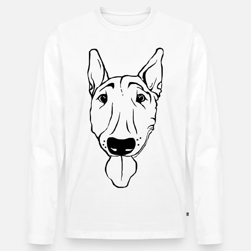 Bullterrier - Männer Premium Bio Langarmshirt - Weiß