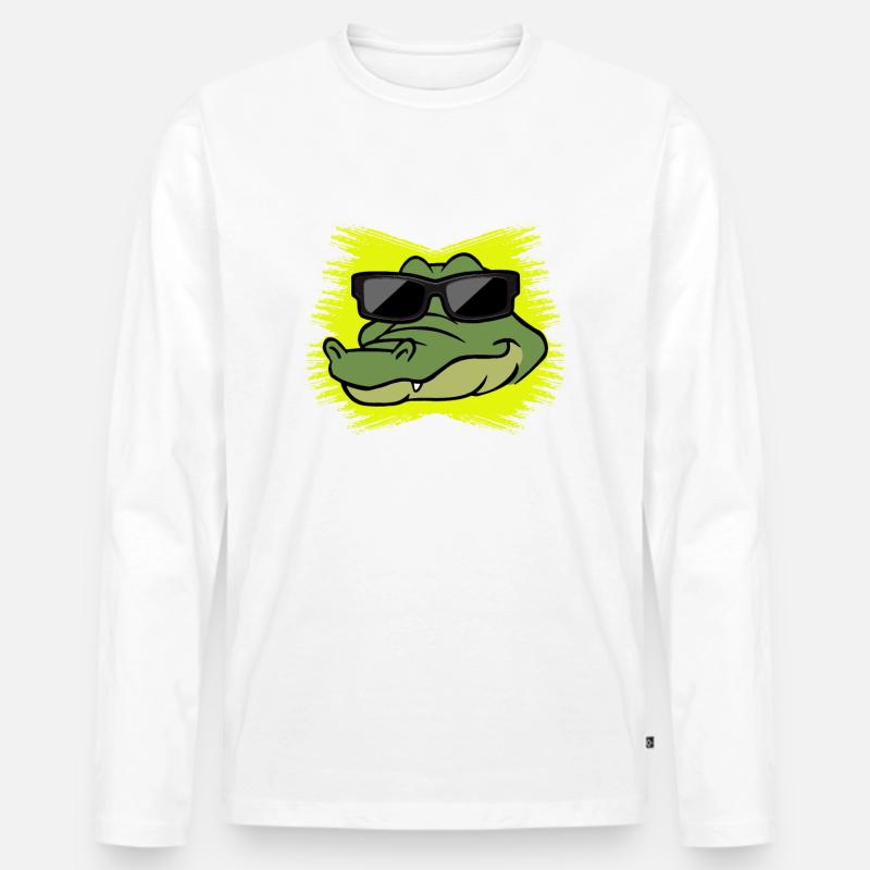 Alligator - Männer Premium Bio Langarmshirt - Weiß