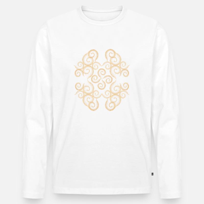 Orintalisches Muster - Männer Premium Bio Langarmshirt - Weiß