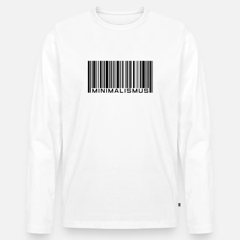 Minimalismus - Barcode - Strichcode - Männer Premium Bio Langarmshirt - Weiß