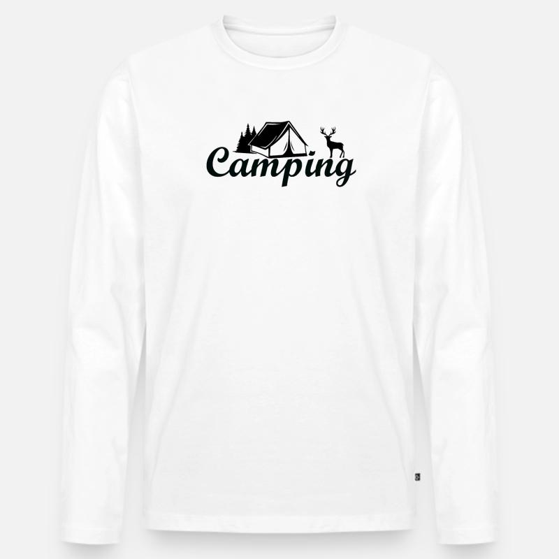 Camping - Männer Premium Bio Langarmshirt - Weiß
