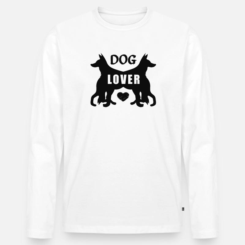 Dog lover - Männer Premium Bio Langarmshirt - Weiß