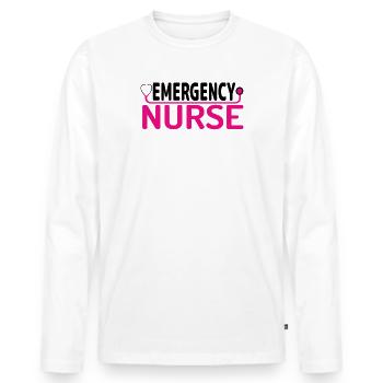 Notfall Krankenschwester - Männer Premium Bio Langarmshirt - Weiß - Vorne - Nico (187cm)