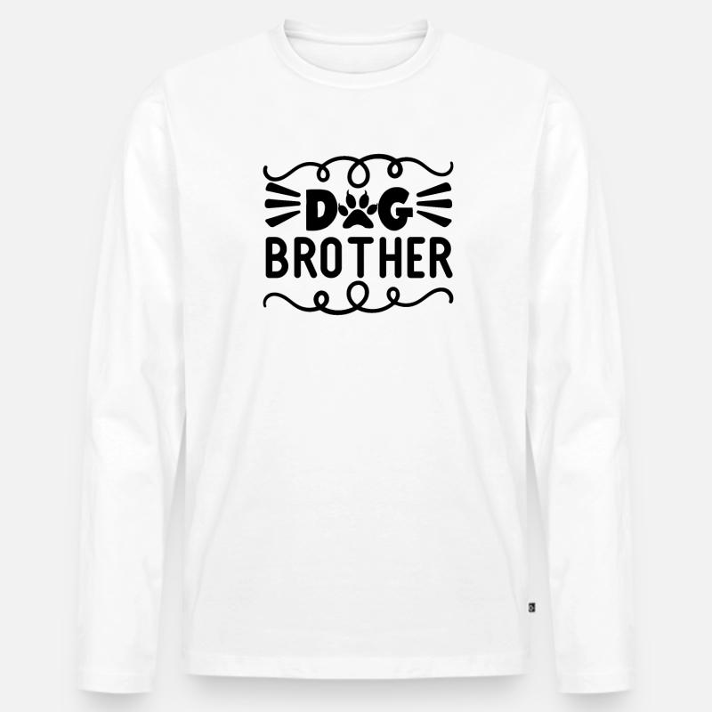 Hund Bruder - Männer Premium Bio Langarmshirt - Weiß
