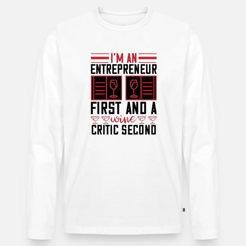 Ich bin ein Weinkritiker - Männer Premium Bio Langarmshirt - Weiß