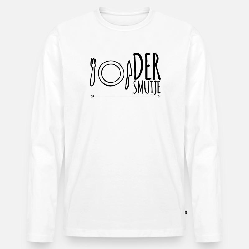 Der Smutje - Männer Premium Bio Langarmshirt - Weiß