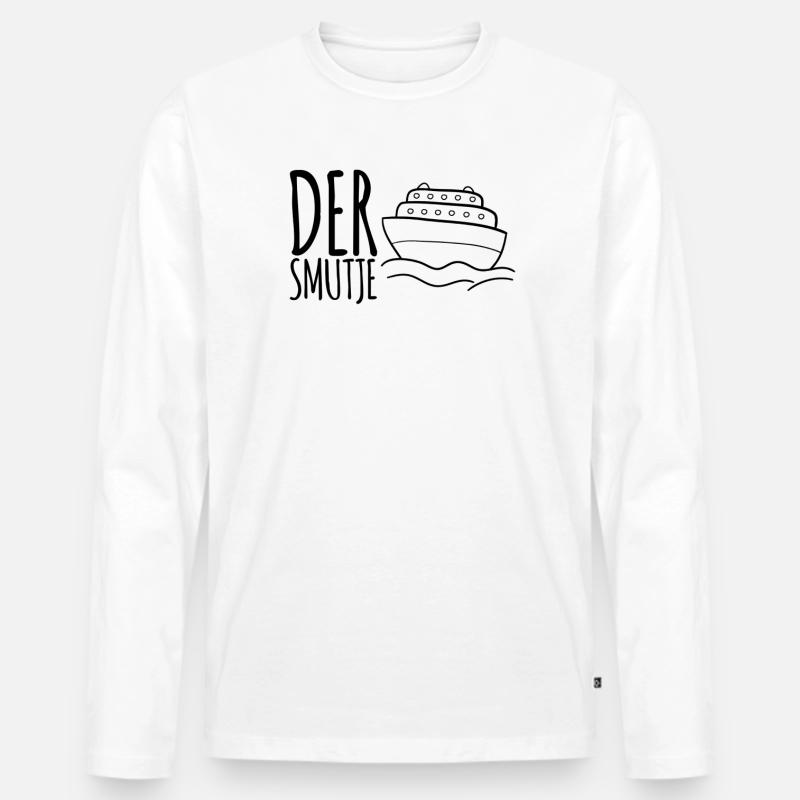 Der Smutje - Männer Premium Bio Langarmshirt - Weiß
