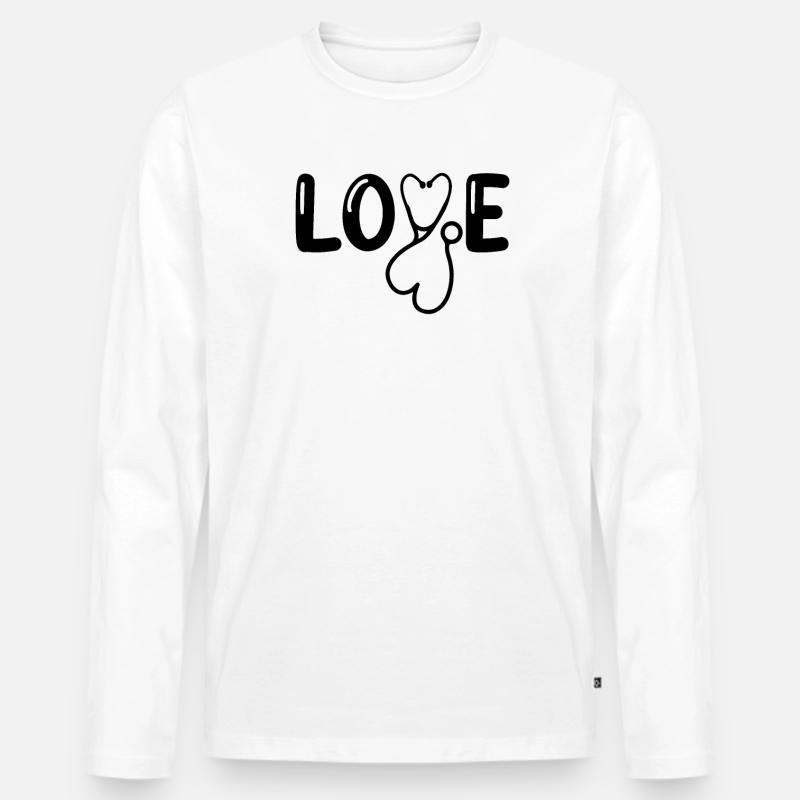 Krankenschwester - Männer Premium Bio Langarmshirt - Weiß
