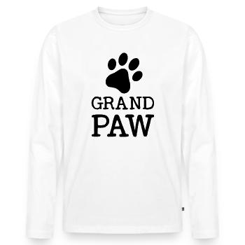Large paw - Men's Premium Organic Long Sleeve Shirt - white - Front - Nico (187cm)