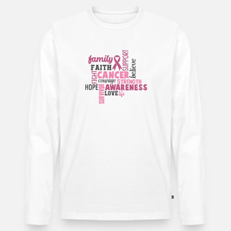 Brustkrebs Briefe - Männer Premium Bio Langarmshirt - Weiß