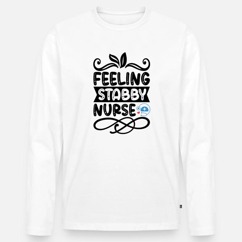 Pieksige Krankenschwester - Männer Premium Bio Langarmshirt - Weiß