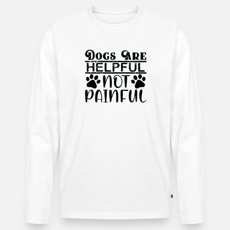 Dogs are Helpful - Männer Premium Bio Langarmshirt - Weiß