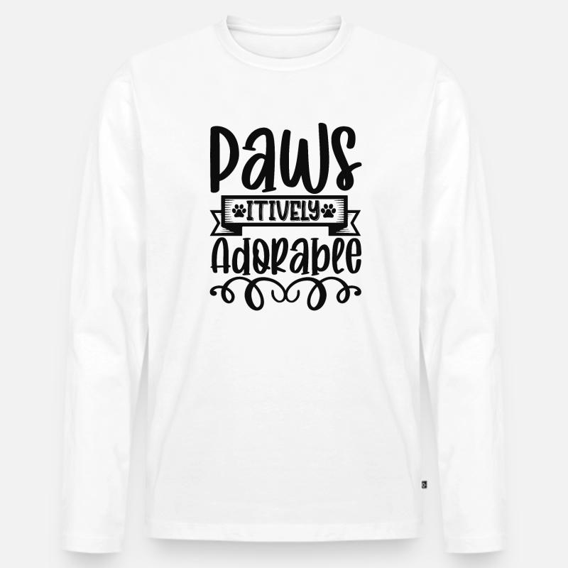 Pawsitively Bewundernswert - Männer Premium Bio Langarmshirt - Weiß