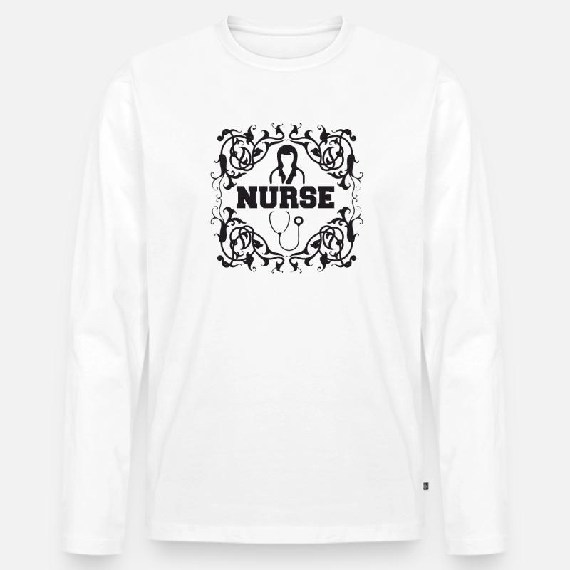 Krankenschwester - Männer Premium Bio Langarmshirt - Weiß