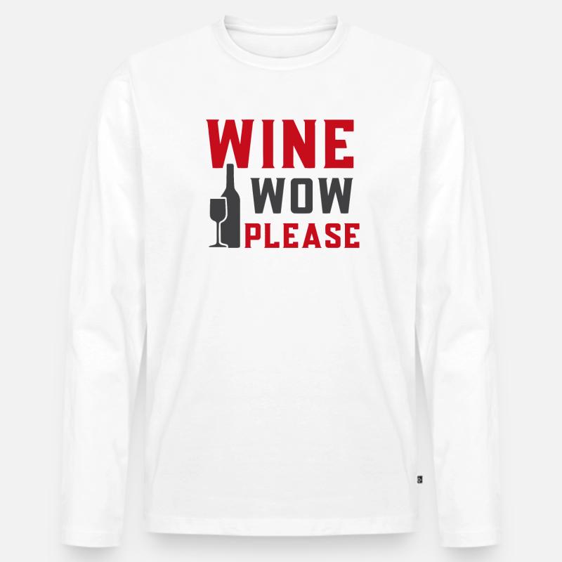 Wein jetzt bitte - Männer Premium Bio Langarmshirt - Weiß