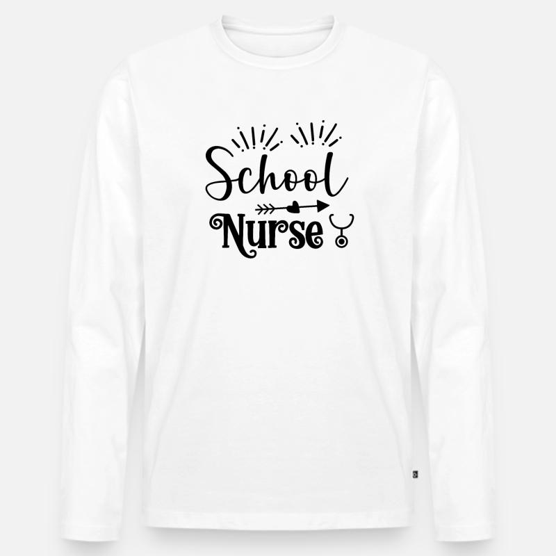 Schulkrankenschwester - Männer Premium Bio Langarmshirt - Weiß