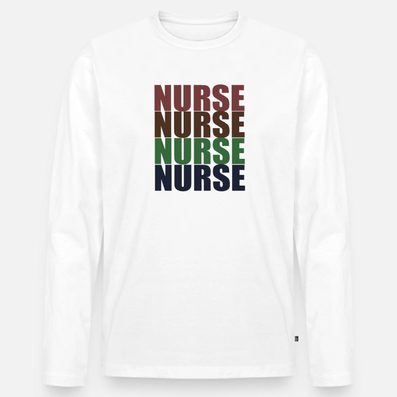 Krankenschwester - Männer Premium Bio Langarmshirt - Weiß