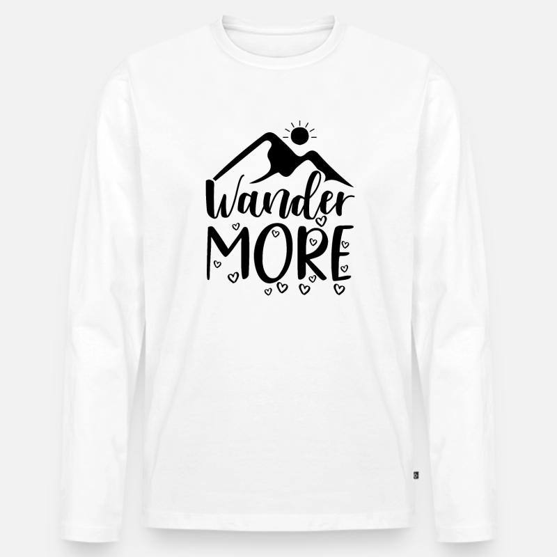 Wandert mehr Wandershirt - Männer Premium Bio Langarmshirt - Weiß