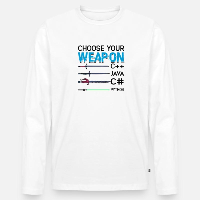 Choose your weapon C++ Java C# Phyton - Internet Men's Premium Organic Long Sleeve Shirt