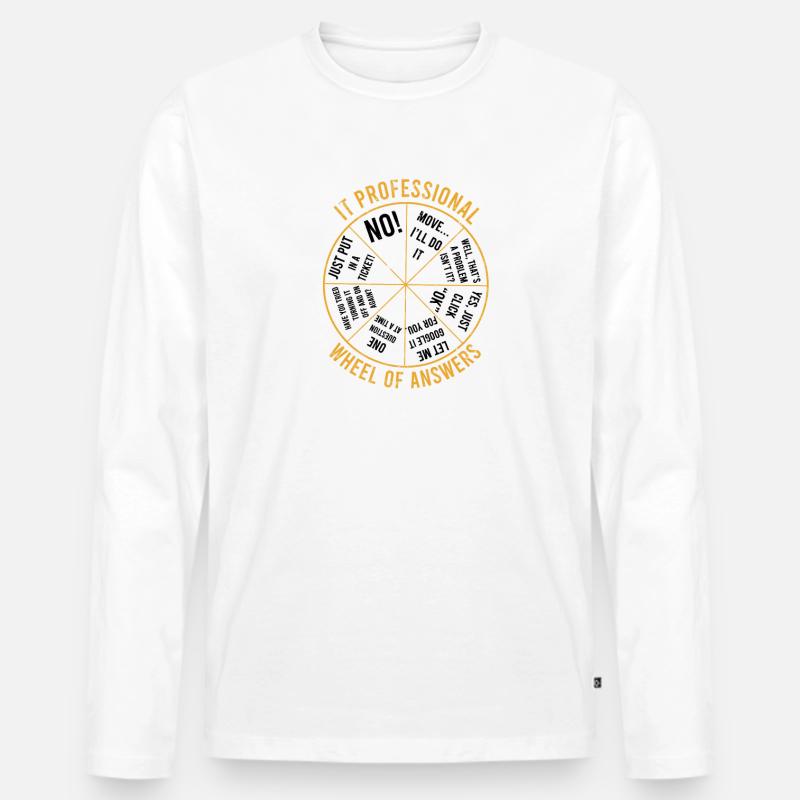 Antwortrad für IT-Experten - Computer - Männer Premium Bio Langarmshirt - Weiß