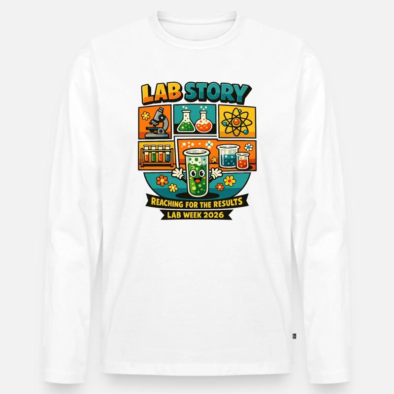 Lab Story Laborwoche 2026 - Männer Premium Bio Langarmshirt - Weiß