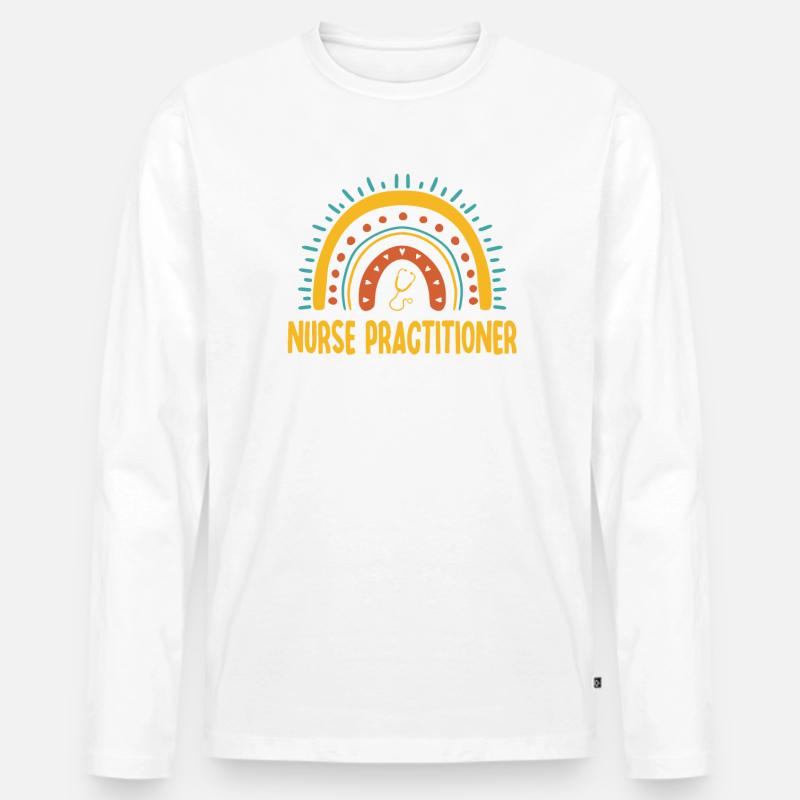 Krankenschwester Practitioner Boho Rainbow - Männer Premium Bio Langarmshirt - undefined