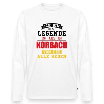 Stadt Korbach Deutschland Legende Spruch - Männer Premium Bio Langarmshirt - Weiß - Vorne - Nico (187cm)