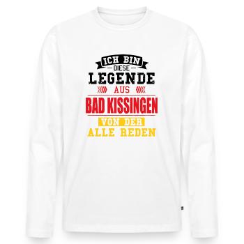 Stadt Bad Kissingen Deutschland Legende Spruch - Männer Premium Bio Langarmshirt - Weiß - Vorne - Nico (187cm)