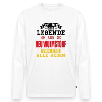 Stadt Neu Wulmstorf Deutschland Legende Spruch - Männer Premium Bio Langarmshirt - Weiß - Vorne - Nico (187cm)