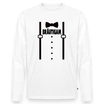 Junggesellenabschied Polterabend Team Bräutigam - Männer Premium Bio Langarmshirt - Weiß - Vorne - Nico (187cm)