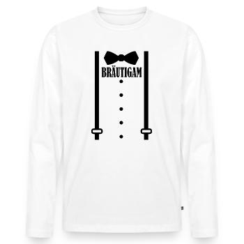 Junggesellenabschied Polterabend Team Bräutigam - Männer Premium Bio Langarmshirt - Weiß - Vorne - Nico (187cm)