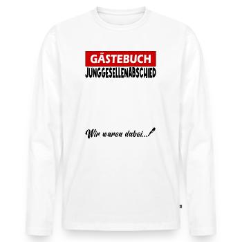Junggesellenabschied Gästebuch Bräutigam - Männer Premium Bio Langarmshirt - Weiß - Vorne - Nico (187cm)