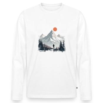 Hikers in the mountains I love hiking and nature - Men's Premium Organic Long Sleeve Shirt - white - Front - Nico (187cm)