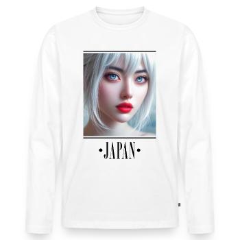 Culture Club - Asia - Japan 11 - Männer Premium Bio Langarmshirt - Weiß - Vorne - Nico (187cm)