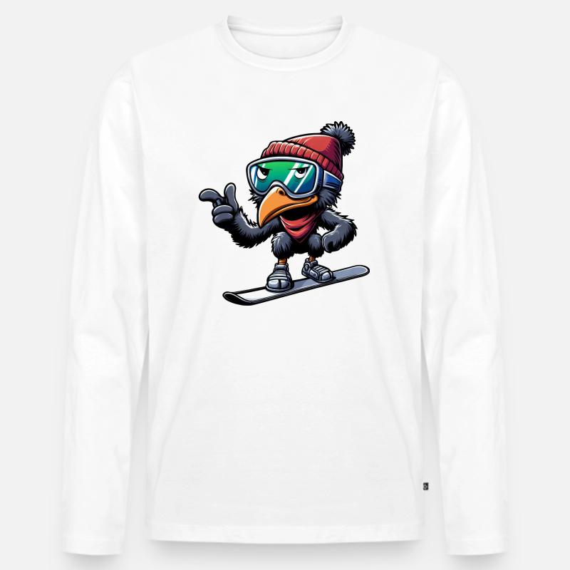Emu Snowboarder Winterabenteuer - Männer Premium Bio Langarmshirt - undefined