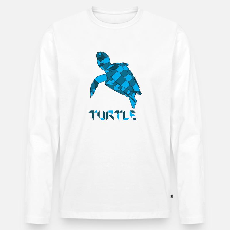Schildkröte - Turtle - Männer Premium Bio Langarmshirt - Weiß