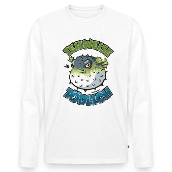 Puffer Fish Partiellement mortel Bande dessinée - T-shirt manches longues Premium bio Homme - blanc - Devant - Nico (187cm)
